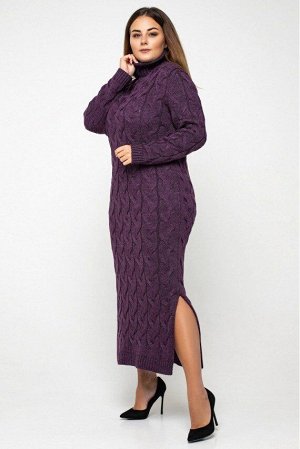 Вязаное платье "Ангелина"- баклажан - Size+ 5549009 от Prima Fashion Knit
