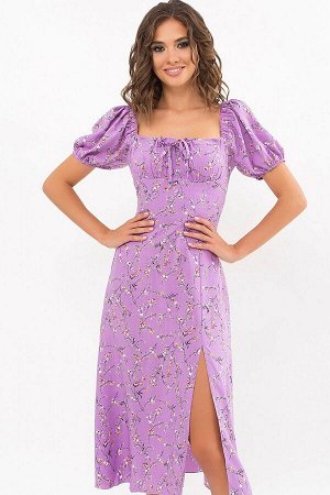 Платье Билла к/р лиловый-цветы веточки p72325 от Glem