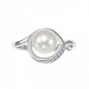 Серебряное кольцо с жемчугом 190-5-526