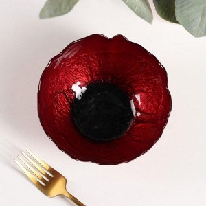 Салатник «Флора», d=14 см, цвет красный