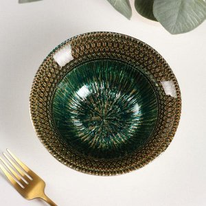 Салатник «Морион», d=16 см, цвет зеленый с золотом