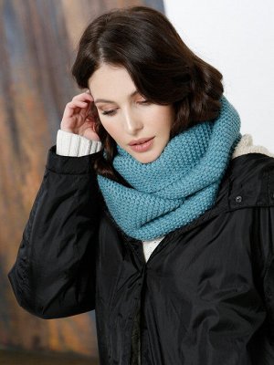 Хомут Объемный мягкий шарф-снуд в два оборота "Джун", выполнен из пушистой меланжевой пряжи. Его возможно носить как на шее, так и на голове. Длина 63 см. Ширина: 36см.  Состав: шерсть 50%, акрил 50%