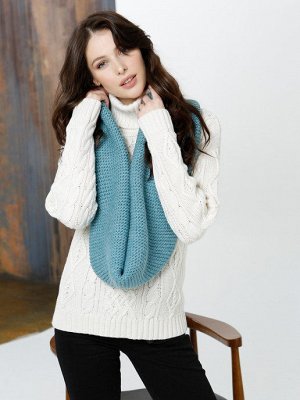 Хомут Объемный мягкий шарф-снуд в два оборота "Джун", выполнен из пушистой меланжевой пряжи. Его возможно носить как на шее, так и на голове. Длина 63 см. Ширина: 36см.  Состав: шерсть 50%, акрил 50%