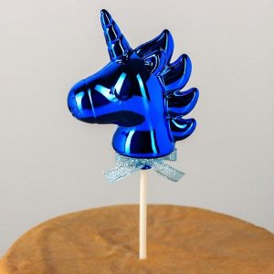 Топпер для торта «Единорог», 21?7 см, цвет синий