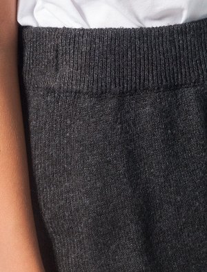 Свободные брюки на резинке из фактурной пряжи меланж с ангорой