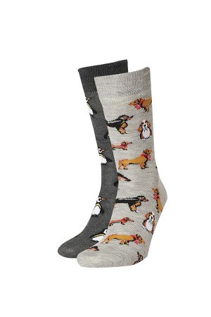 Комплект мужских носков Funny Socks с пингвинами и собачками 2 пары