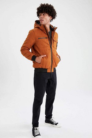 Съемное пальто Slim Fit с капюшоном и молнией