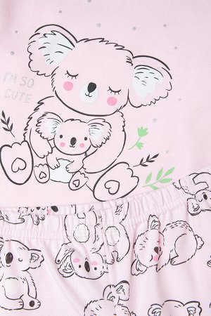Пижама для девочки Crockid К 1541 нежно-розовый + забавные коалы