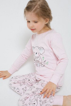 Пижама для девочки Crockid К 1541 нежно-розовый + забавные коалы