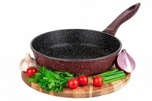 Сковорода глубокая 24 см ГАРМОНИЯ ВКУСА "Рубиновый дуэт" без крышки, н/р, 43,5*25*11 см