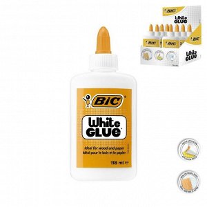 Клей ПВА 118 мл BIC White Glue, белый, смываемый, для бумаги и картона