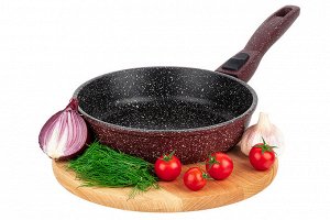 Сковорода глубокая 20 см ГАРМОНИЯ ВКУСА "Рубиновый дуэт" без крышки, с/р, 41*21*8,5 см