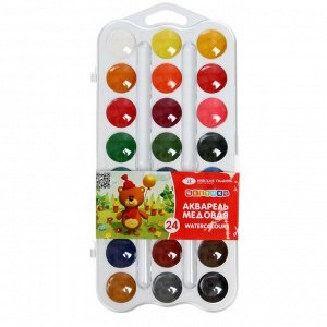 Акварель ЗХК «Цветик», 24 цвета, в пластиковой коробке, без кисти