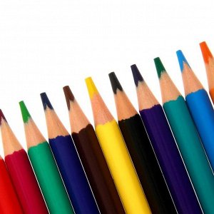 Карандаши цветные 12 цветов FunColor, пластиковые, трёхгранные, МИКС