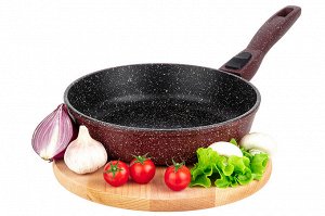 Сковорода глубокая 22 см ГАРМОНИЯ ВКУСА "Рубиновый дуэт" без крышки, с/р, 43*23*9 см