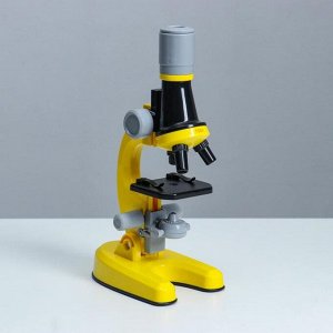 Микроскоп "Юный ботаник" кратность до х1200, желтый, подсветка