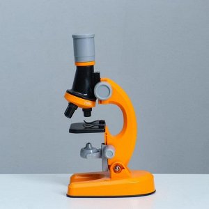 Микроскоп "Юный ботаник" кратность до х1200, оранжевый, подсветка