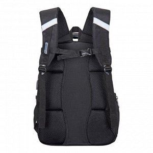 Рюкзак молодежный, Across AC21, 43 х 30 х 18 см, эргономичная спинка, чёрный/зелёный