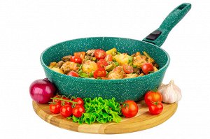 Сковорода глубокая 26 см ГАРМОНИЯ ВКУСА "Изумруд" без крышки, с/р, 47*27*10,5 см