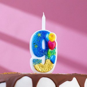 Свеча в торт "Воздушные шарики", цифра "9", 12 см