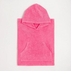 Полотенце-пончо с карманом Крошка Я, цв. розовый, р. 24-32, 100 % хлопок, 320 гр/м2