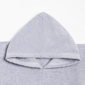 Полотенце-пончо с карманом Крошка Я, цв. серый, р. 32-38, 100 % хлопок, 320 гр/м2