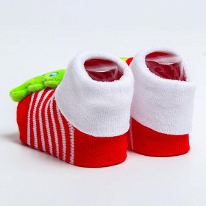 Подарочный набор: носочки - погремушки на ножки и повязка на голову «С новым годом!»