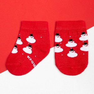 Набор новогодних носоков Крошка Я "Снеговик", 2 пары, 12-14 см