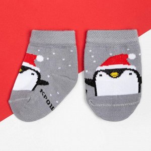 Набор новогодних носков Крошка Я "Пингвин", 2 пары, 6-8 см