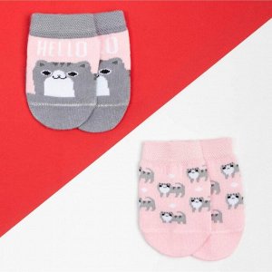 Набор новогодних носков Крошка Я "Котик", 2 пары, 8-10 см
