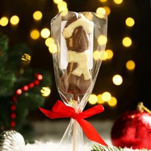 Шоколадная игрушка елочная "аппарат" на палочке, новогодний, 32 г