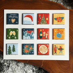 Адвент календарь с шоколадом " Поздравление Деда мороза", 12х5 г