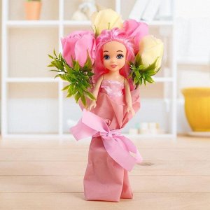 Подарочный набор для девочек «Поздравляем!»: цветы из мыла, кукла, МИКС