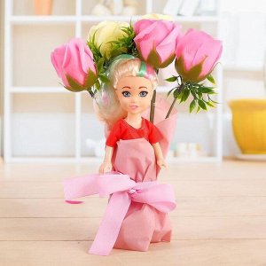 Подарочный набор для девочек «Поздравляем!»: цветы из мыла, кукла, МИКС