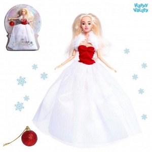 Кукла-модель шарнирная «Снежная принцесса», с аксессуаром, красно-белое платье
