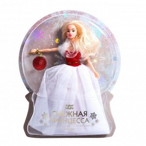 Кукла-модель шарнирная «Снежная принцесса», с аксессуаром, красно-белое платье