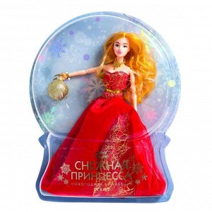 Кукла-модель шарнирная «Снежная принцесса», с аксессуаром, красное платье