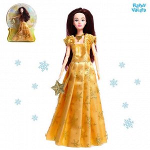 Кукла-модель шарнирная «Снежная принцесса», с аксессуаром, золотое платье