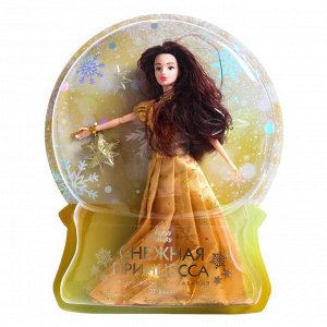 Кукла-модель шарнирная «Снежная принцесса», с аксессуаром, золотое платье