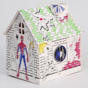 Домик раскраска,набор для творчества «Дом», 3 в 1, Человек-паук