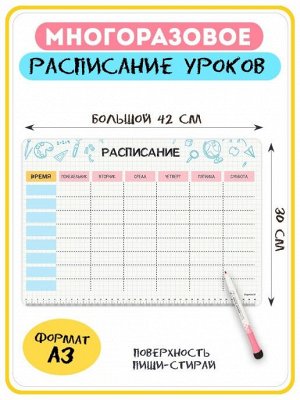 РАСПИСАНИЕ УРОКОВ ЛАМИНИРОВАННОЕ "CREATIVE" 30х42 см (2411)