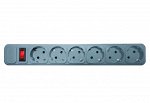 Сетевой фильтр Centek СТ-8901-6-1,8 Gray (серый) 6 розеток, 1,8 м, ДВОЙНАЯ ЗАЩИТА, макс до 2200 Вт
