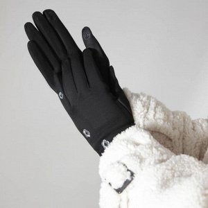 Перчатки женские, безразмерные, для сенсорны* экранов, цвет чёрный