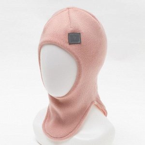 Шапка-шлем для девочки, цвет пудра, размер 42-46