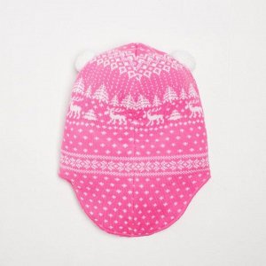 Шлем детский, цвет розовый/белый, размер 44-46
