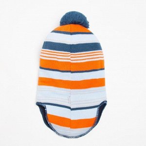 Шлем-капор детский, цвет оранжевый, размер 44-46
