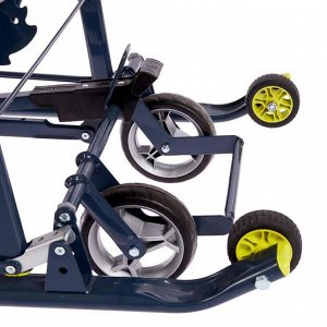 Санки коляска «Ника Детям НД 7-7», дизайн в джинсовом стиле, цвет серо-коричневый, механизм качания