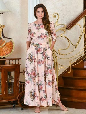Арт. 7345А платье длинное Цветы Salvi