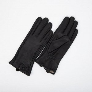 Перчатки женские, размер 9, подклад шерсть, цвет чёрный