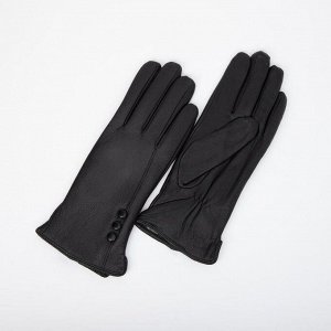 Перчатки женские, размер 8.5, подклад флис, цвет чёрный